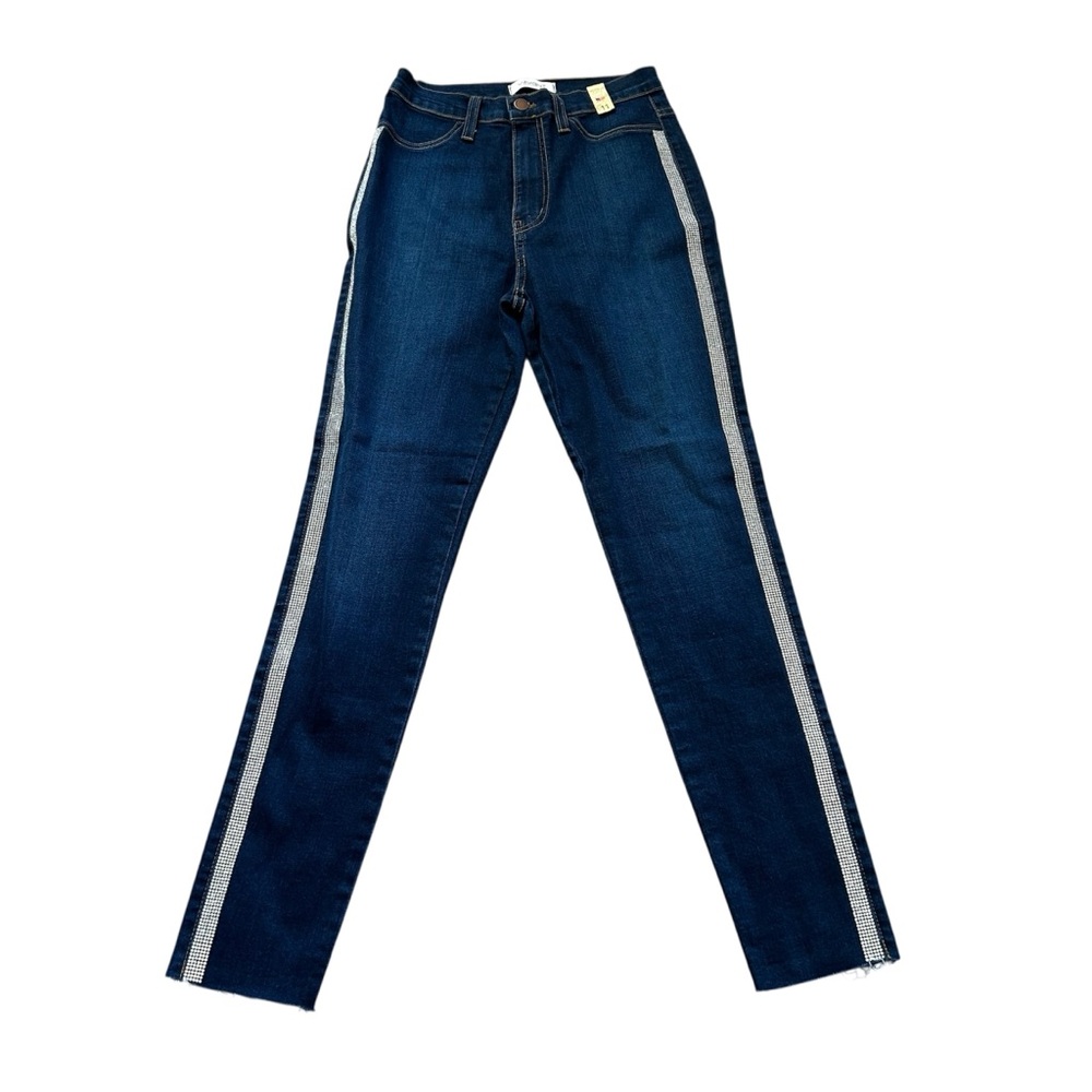 🆕Vibrant Blue and Silver Skinny Jeans with Silver Rhinestones